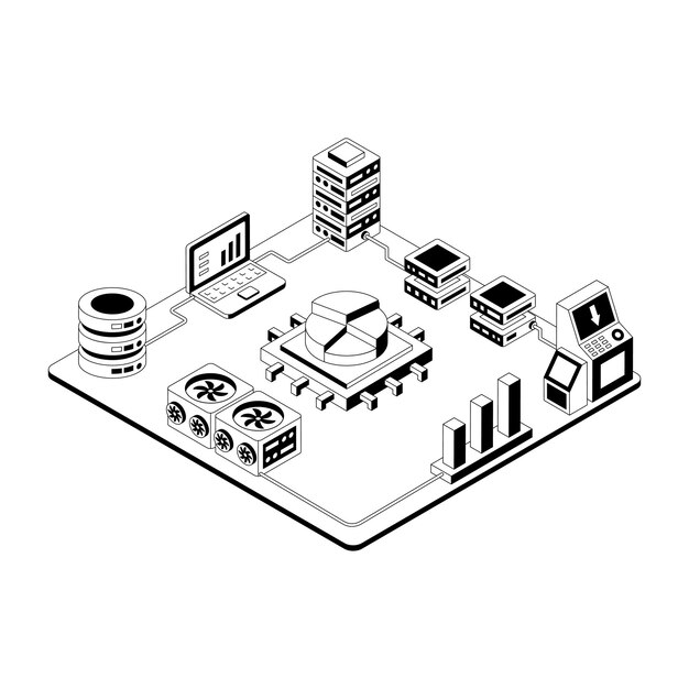 isometric data processing and cloud computing network