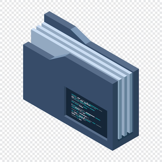 isometric folder network folder shared folder cloud data storage database folder server tech