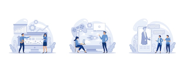 it profession set. programmer write software and create code for computer. coding script for project