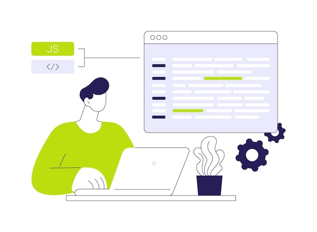 javascript abstract concept vector illustration developer programming using javascript language