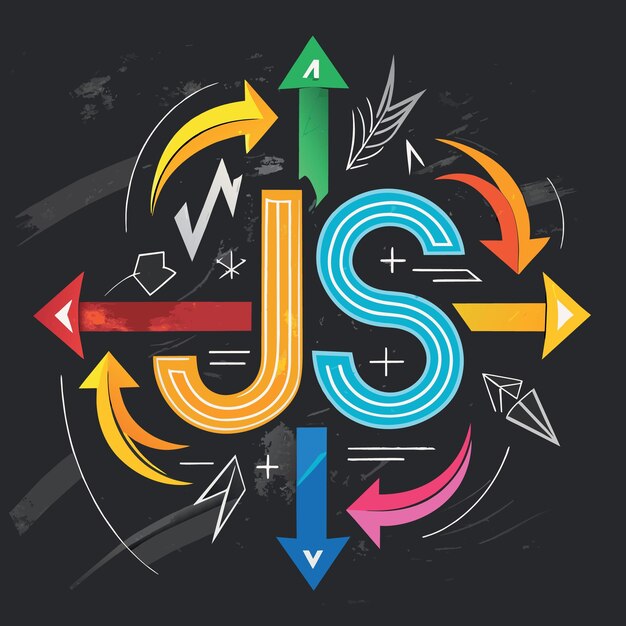 js javascript modern programming language for software development or application concept multi c