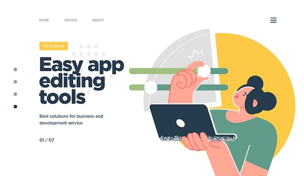 landing page template of developing computer software coding and programming