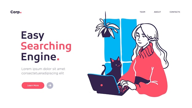 landing page template of developing computer software coding and programming