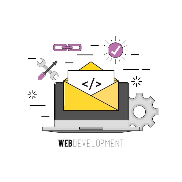 laptop with code programing software data