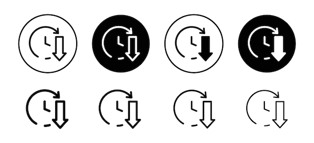 less time in office work icon countdown clock watch timer shows decrease in turn around time symbol