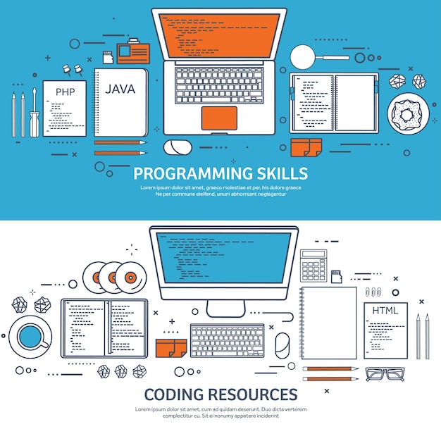 lined programming coding and seo outline computing background code hardware software web development