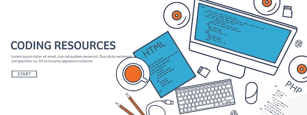 lined programming coding and seo outline computing background code hardware software web development