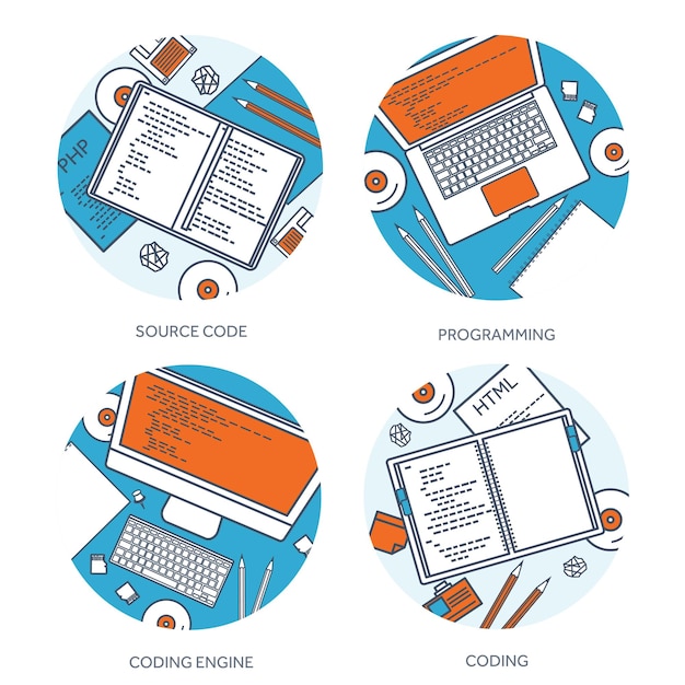 lined programming coding and seo outline computing background code hardware software web development