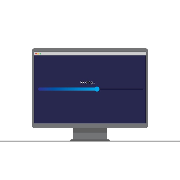 loading bar on computer screen progress indicator for software update and data processing