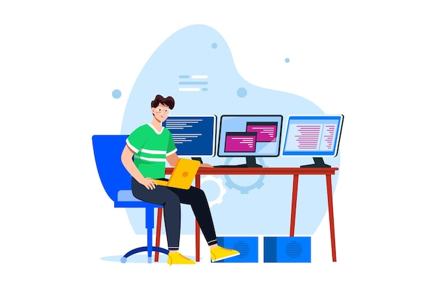 man coder development programming computer