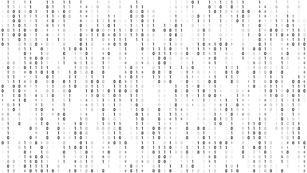 matrix background stream of binary code falling numbers on dark backdrop digital computer code coding and hacking vector illustration