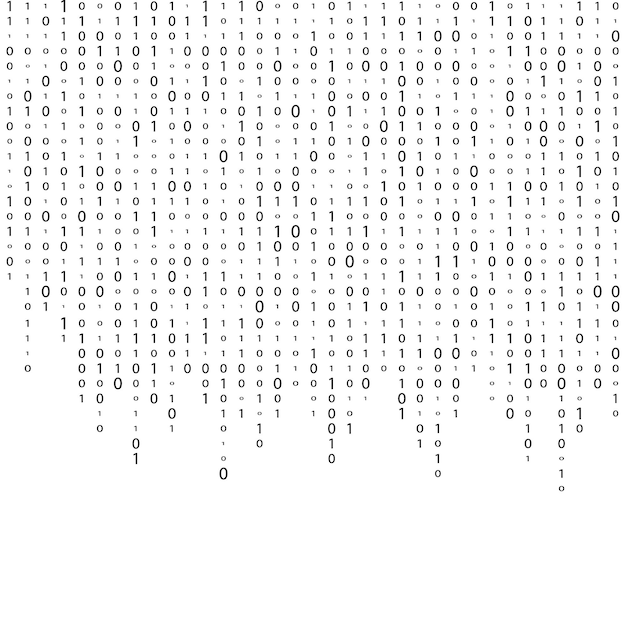 matrix background vector binary code matrix black and white digital background with digits on screen data technology illustration binary computer code coding hacker concept