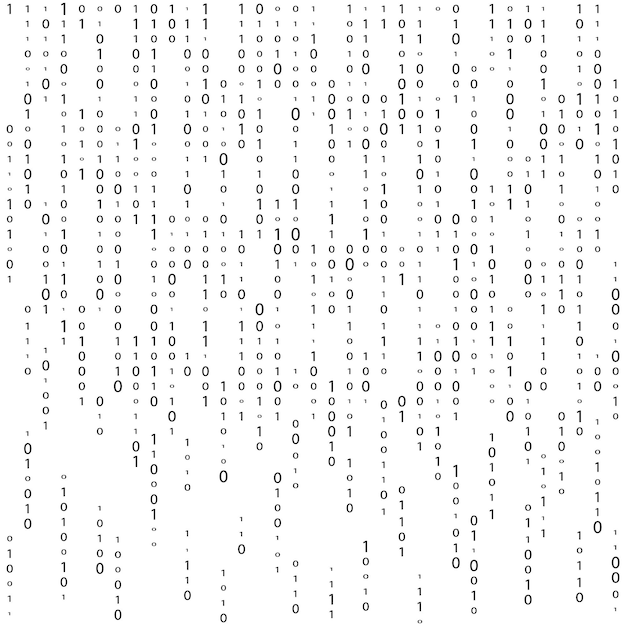 matrix background vector binary code matrix black and white digital background with digits on screen data technology illustration binary computer code coding hacker concept
