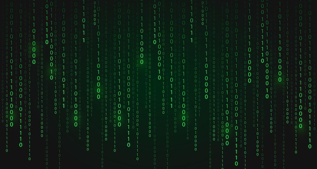 matrix style binary code programming code falling numbers vector illustration