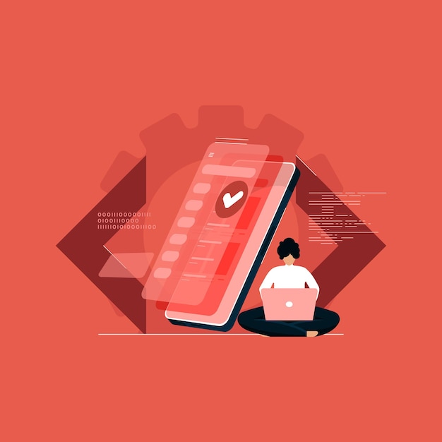 mobile application development programmer with programming language developing website