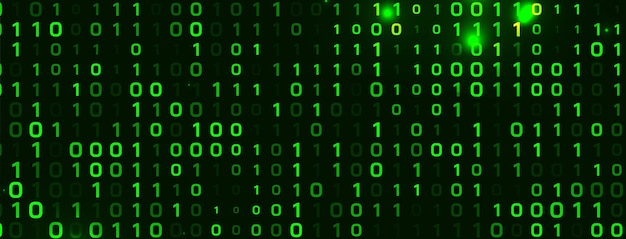 modern binary code concept digital green banner for programming and coding