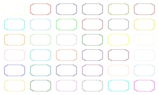 multicolor rectangular frames set