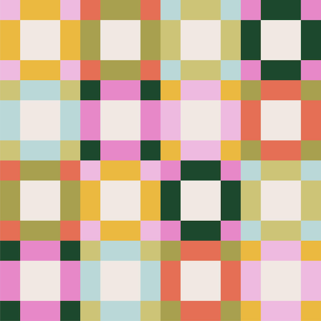 nested square grid patchwork quilt pattern