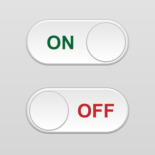 on and off toggle switch button vector