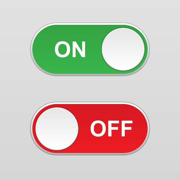 on and off toggle switch button vector