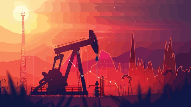 oil price decrease chart crisis in oil industry graph concept