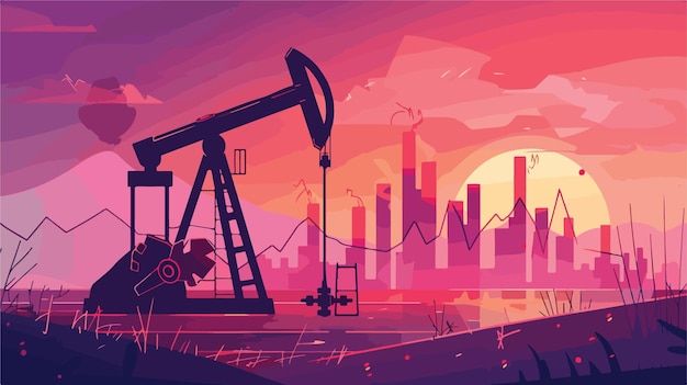 oil price decrease chart crisis in oil industry graph concept