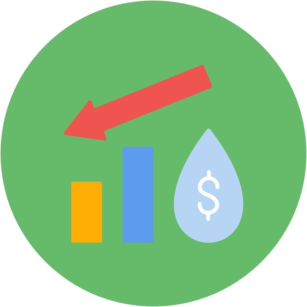 oil price decrease flat illustration