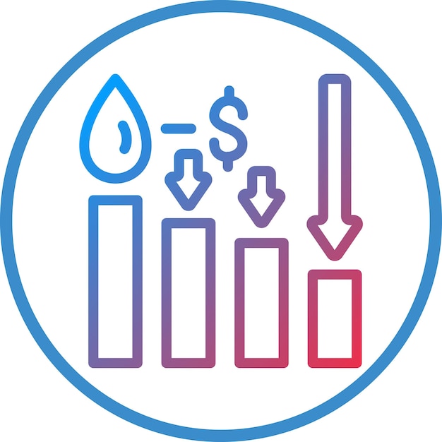 oil price decrease icon style