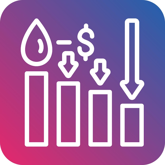 oil price decrease icon style