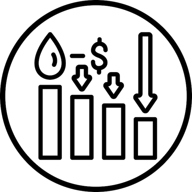 oil price decrease icon style