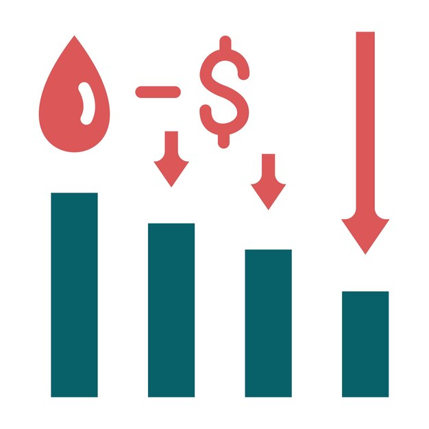 oil price decrease icon style