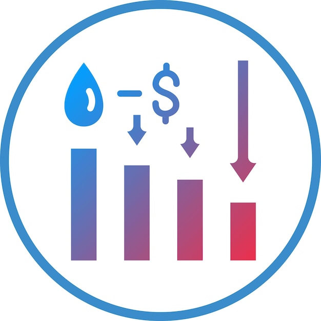 oil price decrease icon style