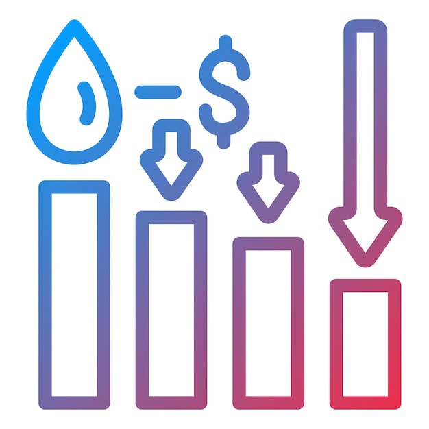 oil price decrease icon style