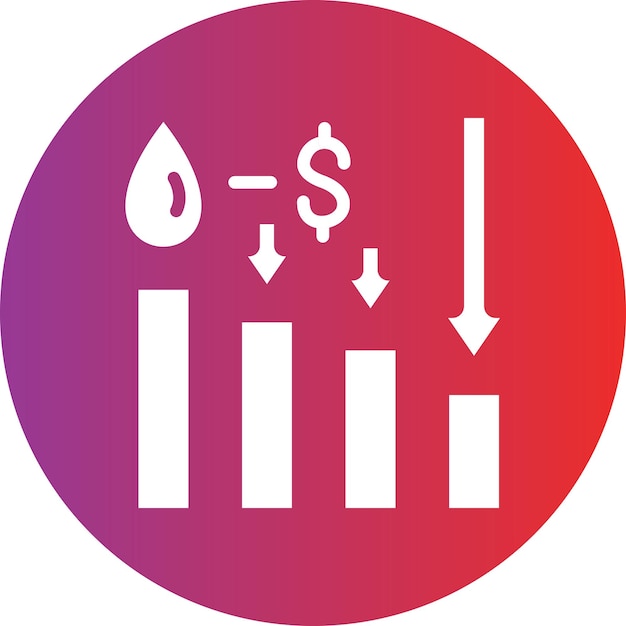 oil price decrease icon style