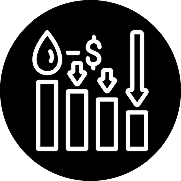 oil price decrease icon style