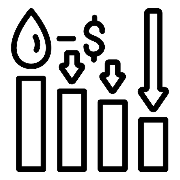 oil price decrease icon style