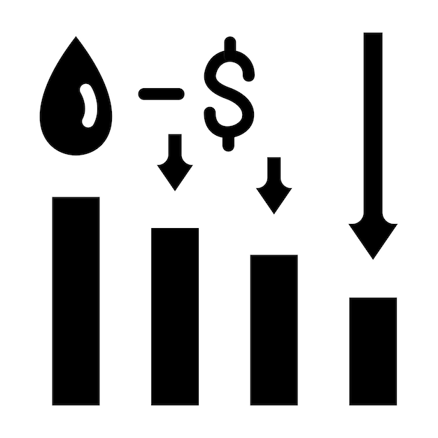 oil price decrease icon style