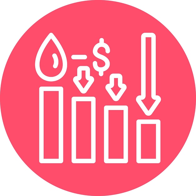 oil price decrease icon style