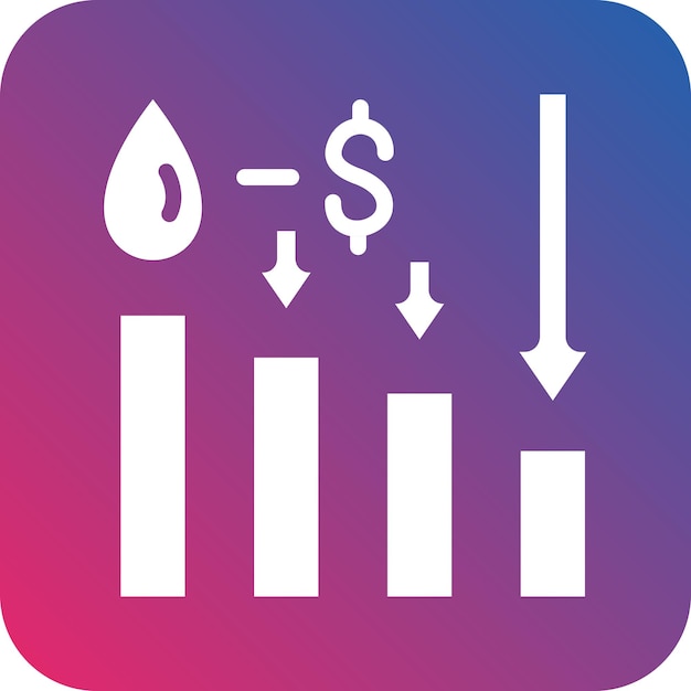 oil price decrease icon style