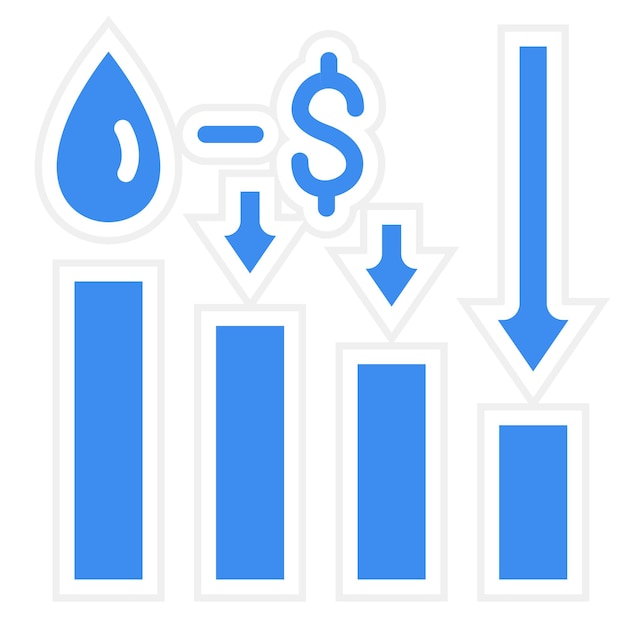 oil price decrease icon style
