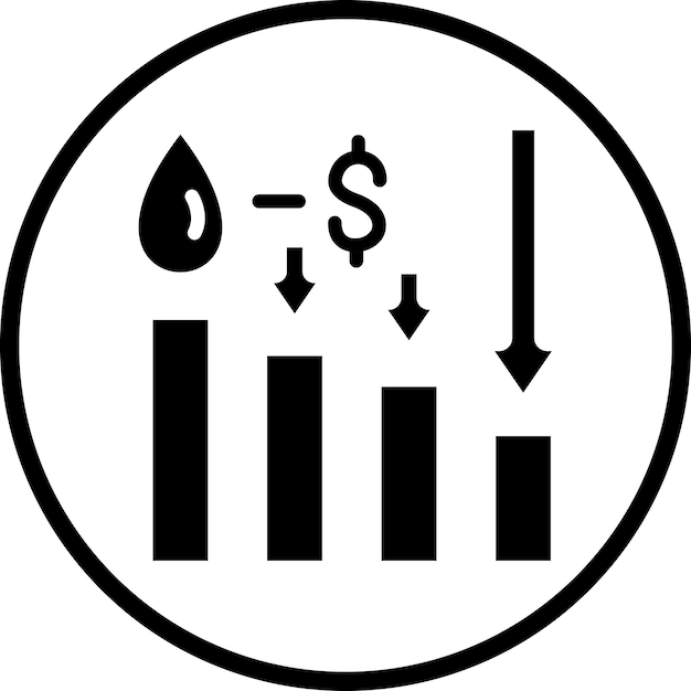 oil price decrease icon style