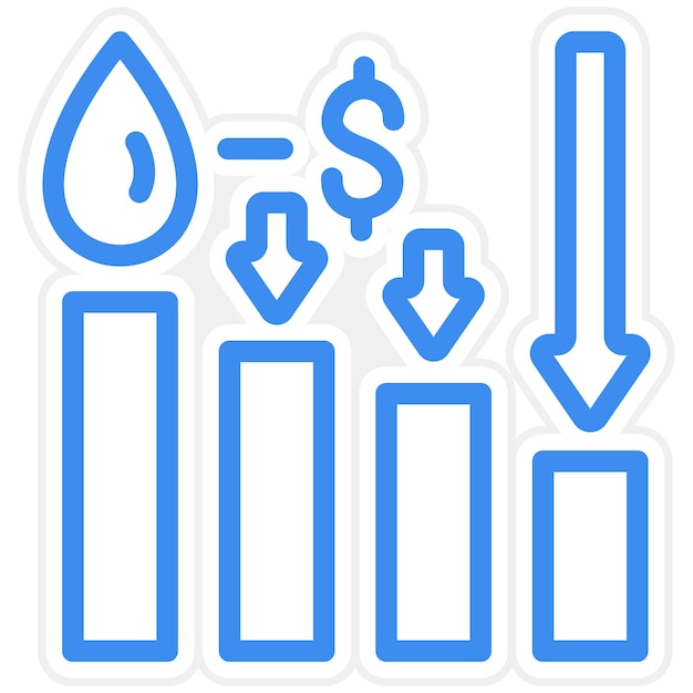 oil price decrease icon style