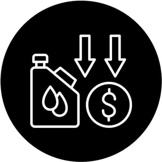 oil price decrease icon style