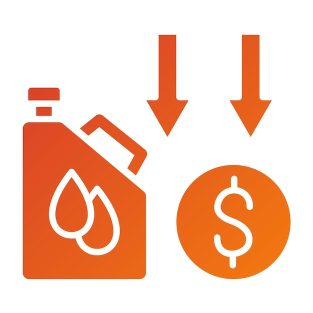oil price decrease icon style
