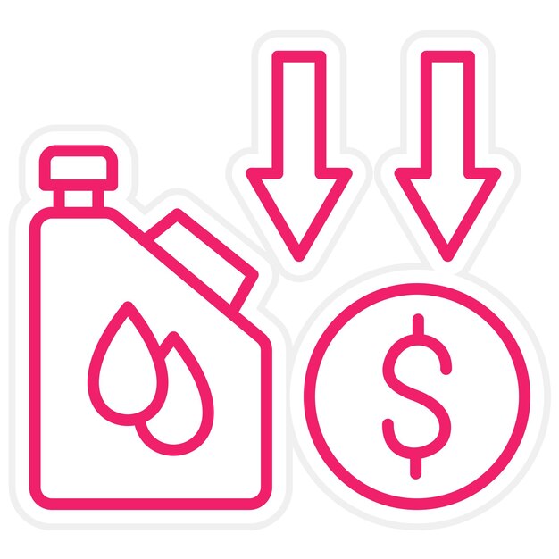 oil price decrease icon style