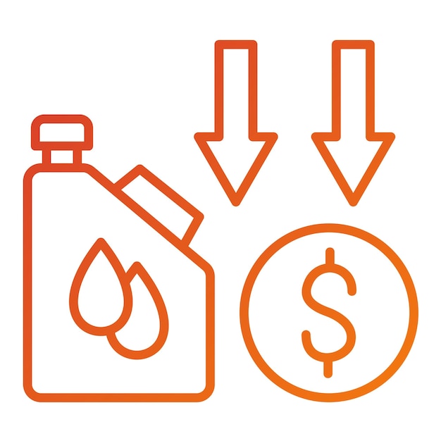 oil price decrease icon style