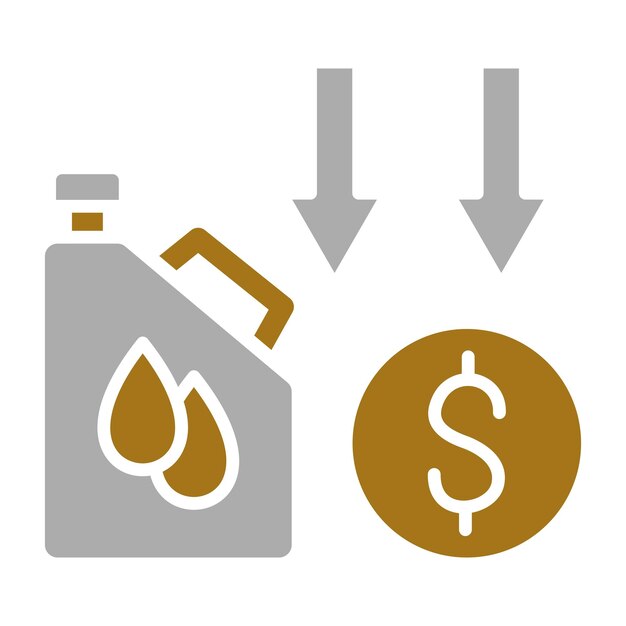 oil price decrease icon style
