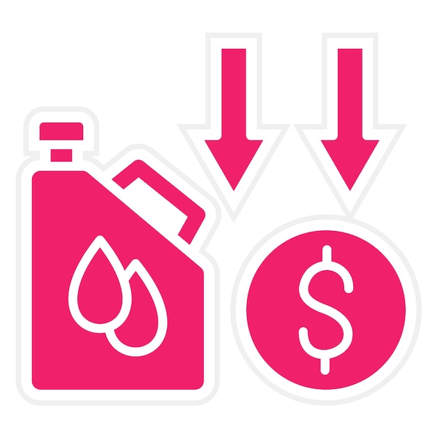 oil price decrease icon style