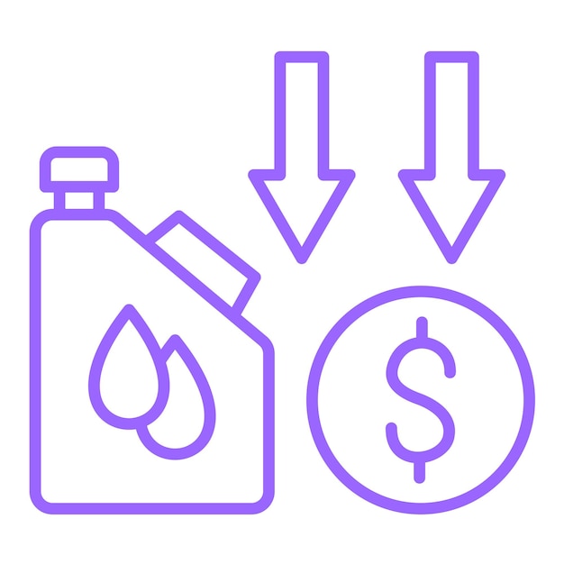 oil price decrease icon style