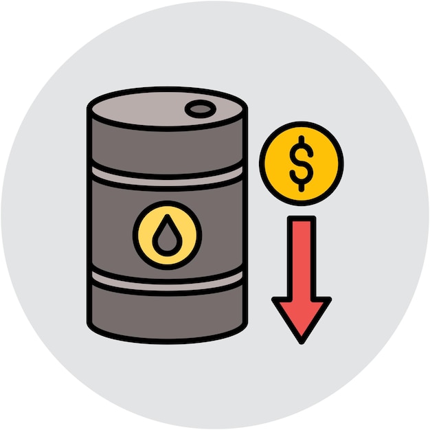 oil price decrease vector illustration style